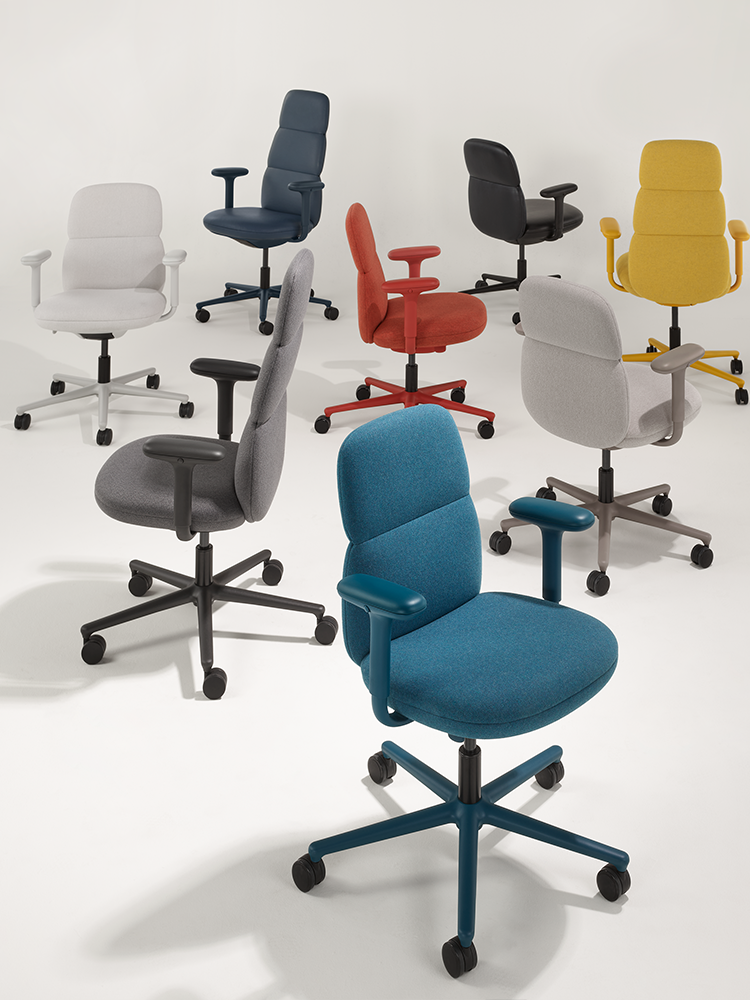 The range of Asari Chair colours and fabrics