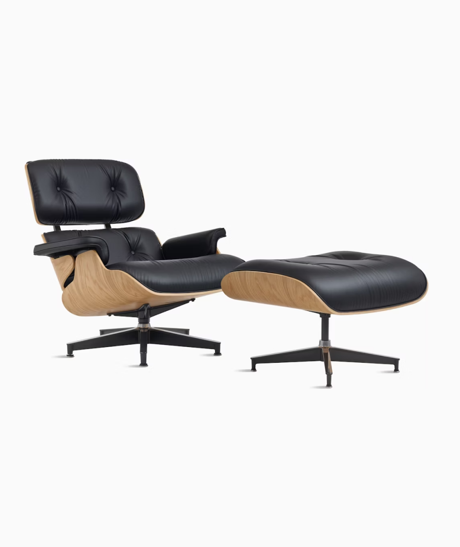 Eames Lounge Chair & Ottoman, Vegan Leather