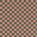 checker & olive/pink