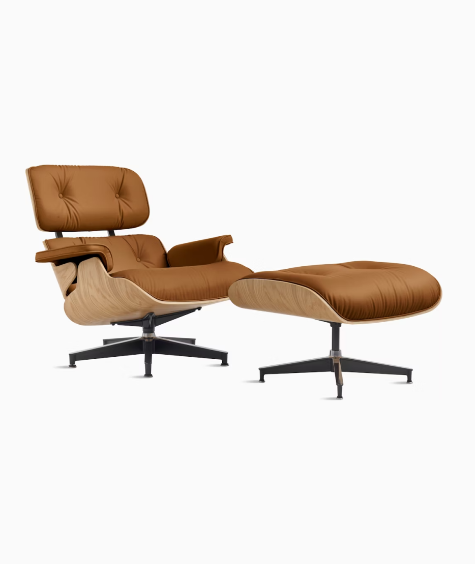 Eames Lounge Chair & Ottoman, Vegan Leather