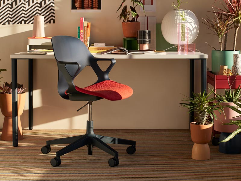 One chair, many uses — Improve the comfort of your work, hobby, dining, or living area with the revolutionary Zeph Chair. This versatile design instantly responds to your movements to provide total support. Height is the only thing you need to set, which is easily done with the push of a lever.