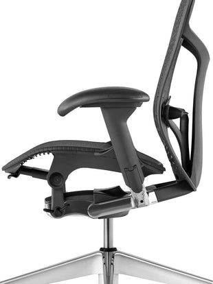 Detailed view of the side of a graphite Mirra 2 chair