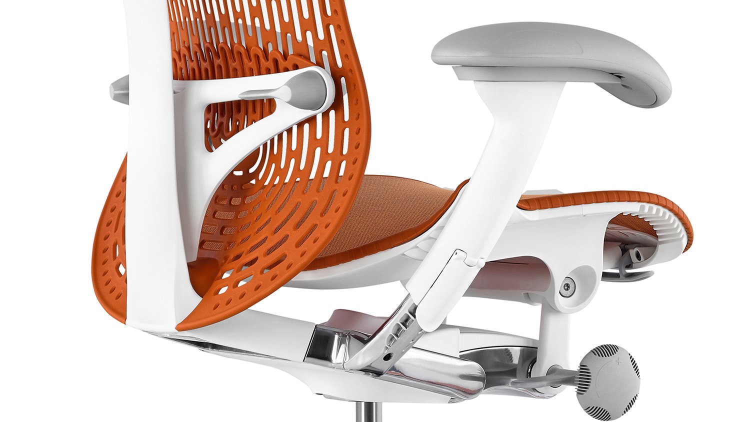 Rear view of an orange Mirra 2 chair