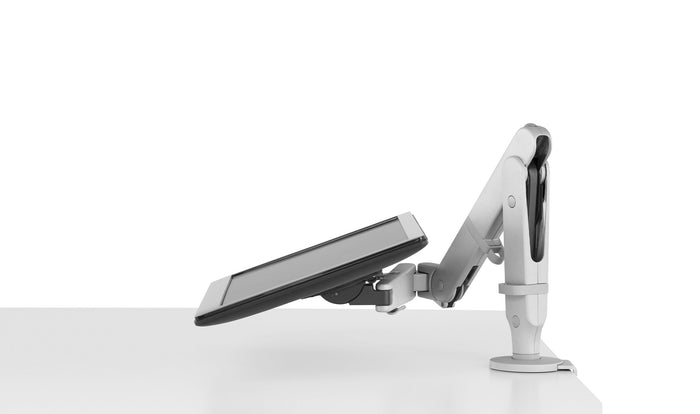 Ollin monitor arm showing flexible capabilities